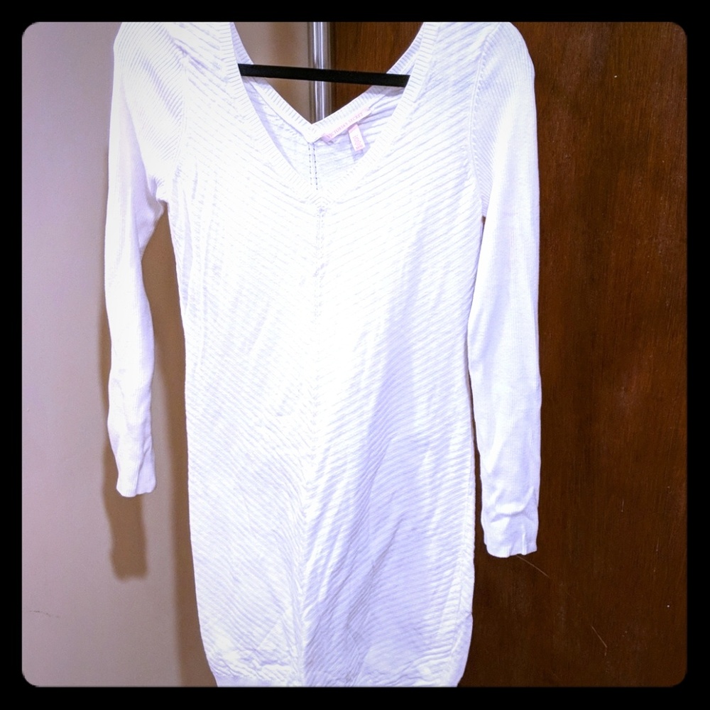 White sweater dress